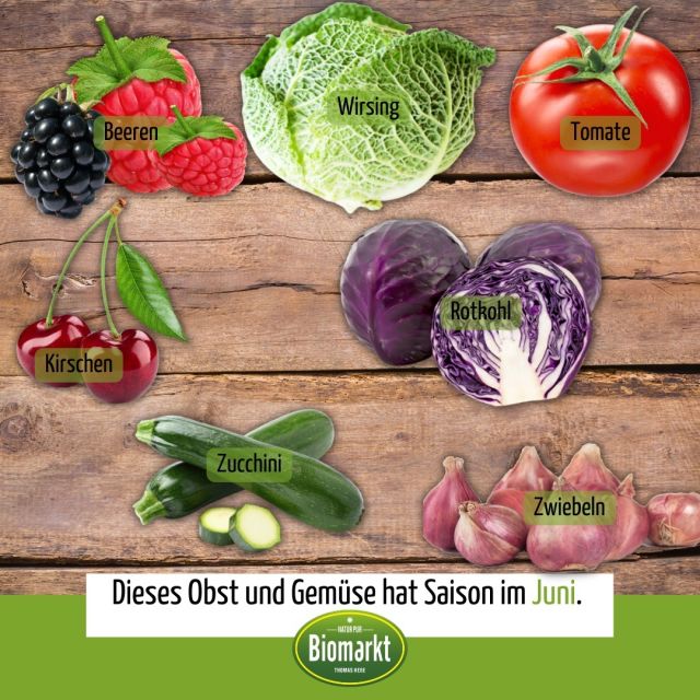 Im Juni wird die Vielzahl an Beeren, buntem Gemüse und frischen Obst auch in unserer Region immer größer. 😍😋

Worüber freut ihr Euch diesen Monat ganz besonders? Ein paar Beispiele haben wir Euch mal hier aufgelistet. 🍒🫐
.
.
.
#saison #saisonkalender #obst #gemüse #juni #saisonalessen #saisonkalenderjuni #himbeere #zucchini #wirsing #kirschen